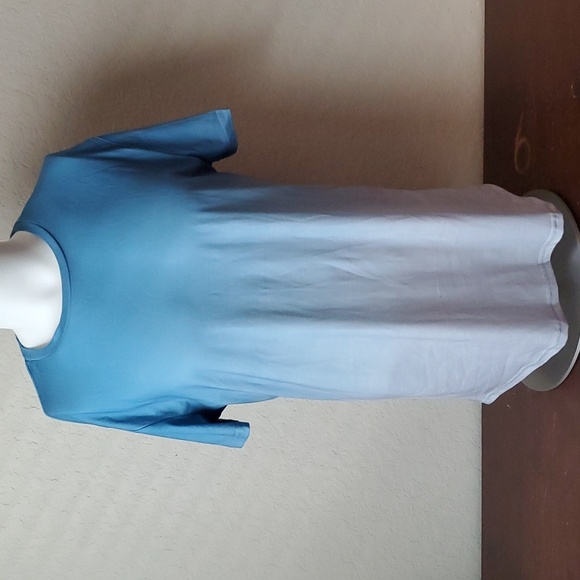 RRHSS Mens Muscle Gym T-Shirts Short Sleeve, Light Blue Ombre, XL - Picture 1 of 11